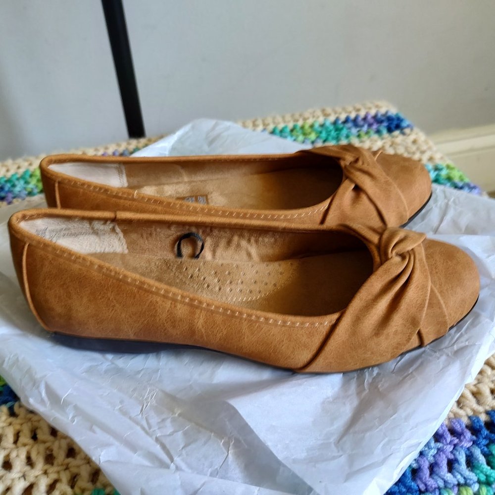 Suede memory foam flats